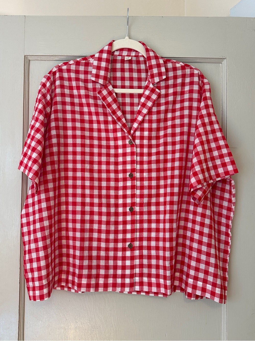 Runaway Bicycle Jon Shirt in Red Checks - Picture 2 of 3
